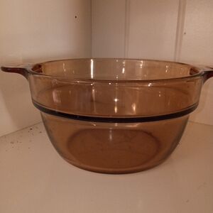 Vintage Visionware 1 Quart Amber Glass Baking Bowl